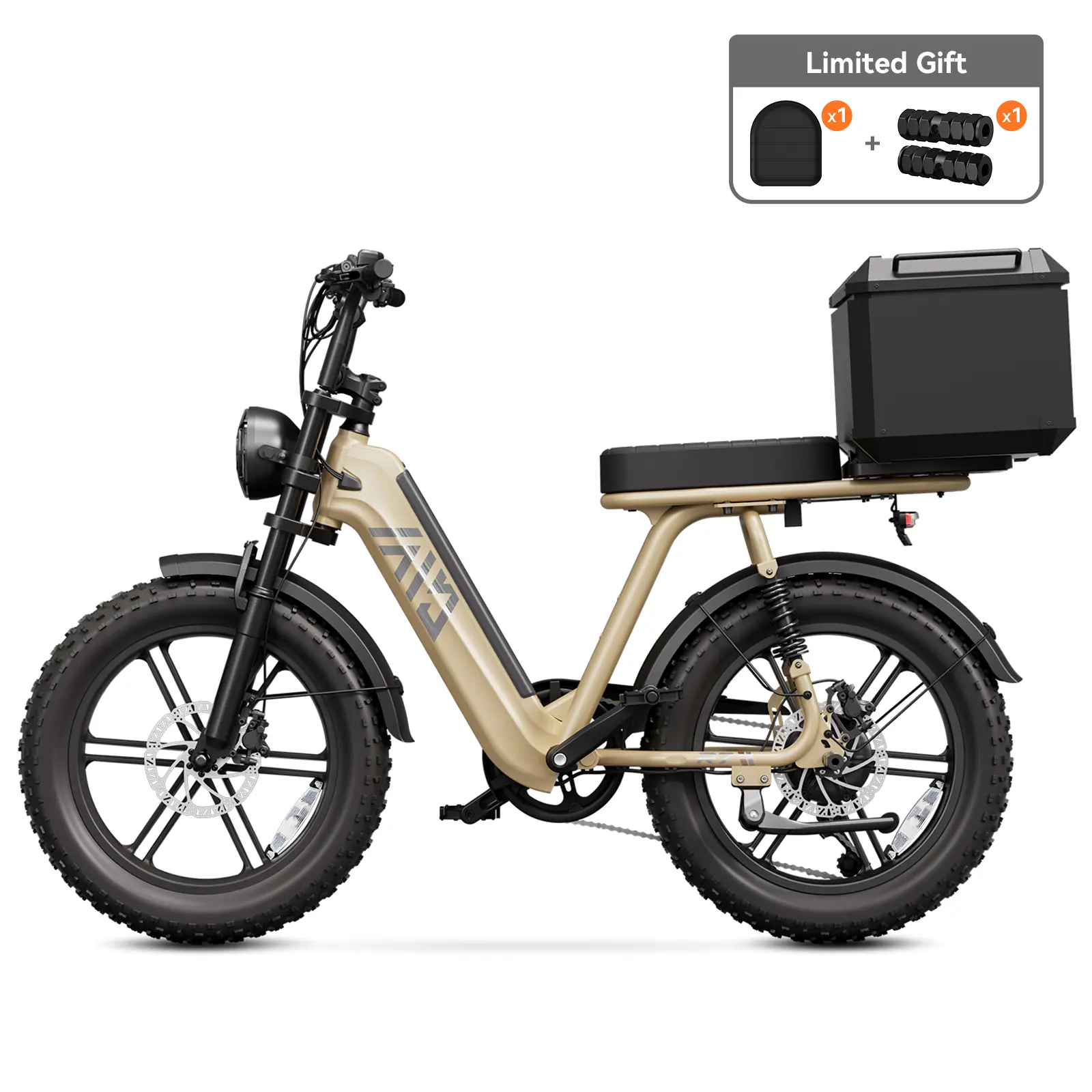 TST® R7 Moped Style 1500W Full Suspension Electric Cargo Bike | 2026 New Model - Image 8