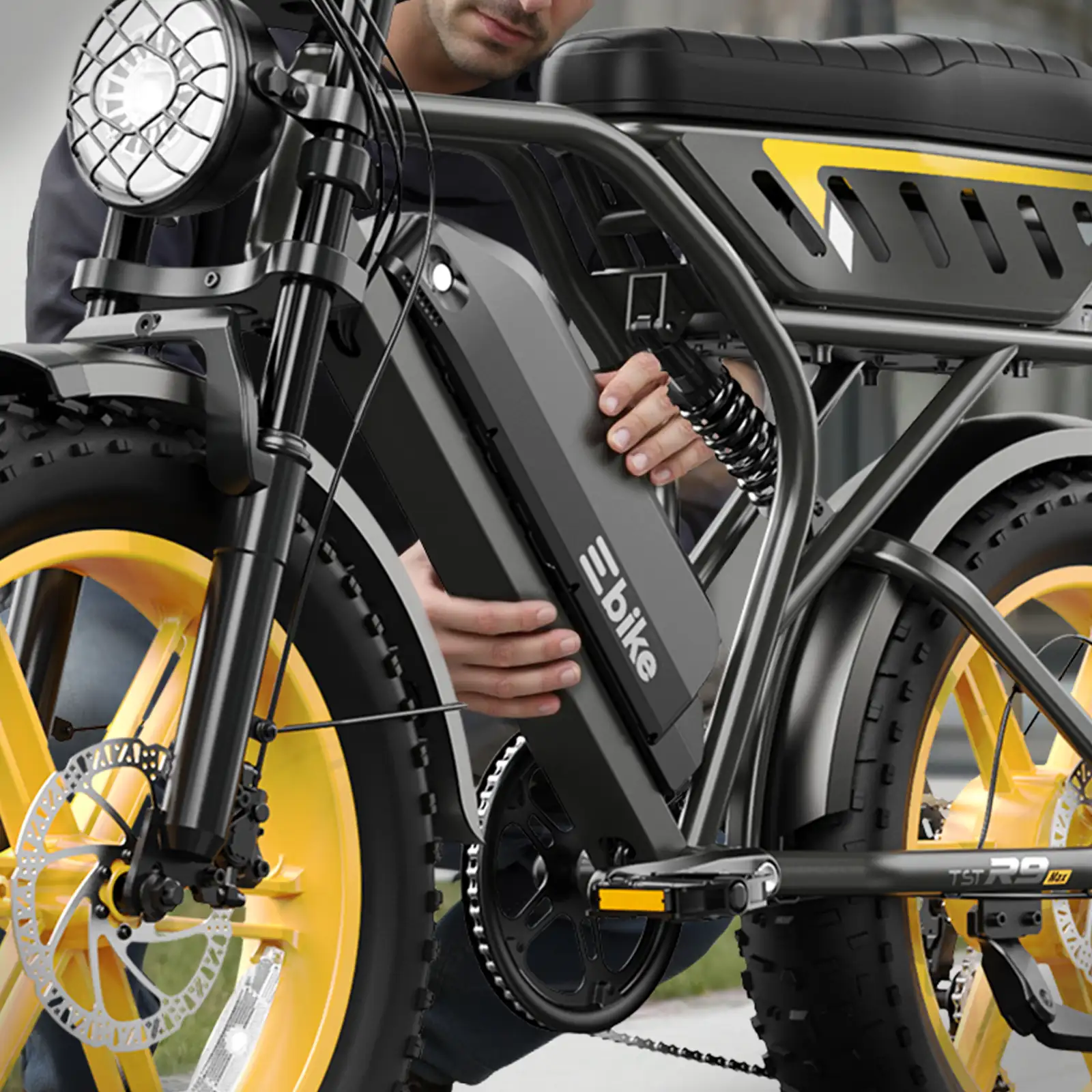 TST® R9 Dual-Battery 1500W Long-Range Full-Suspension Moped Style Electric Bike (2026 Model) - Image 8